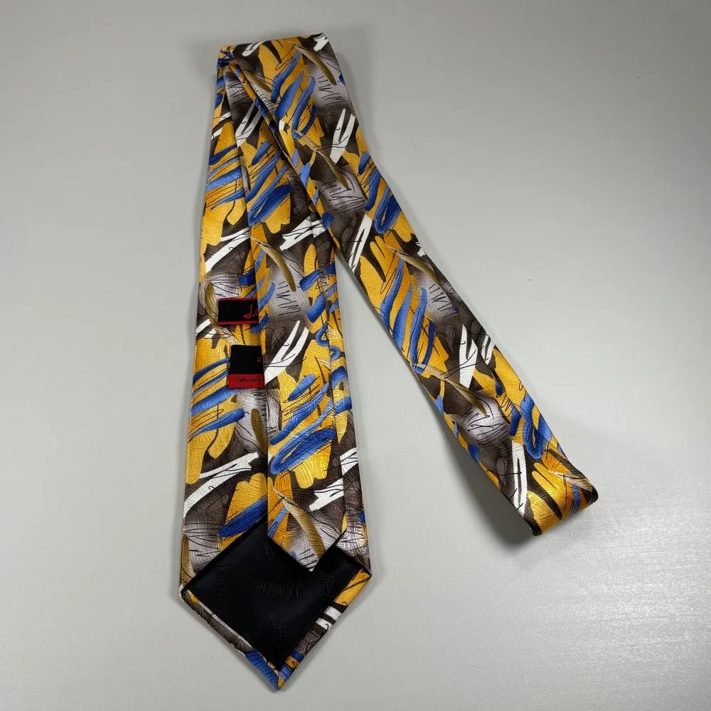 J.‎ Garcia Men's Zoot Collection Fifty-Four Abstract Silk Tie Yellow Blue